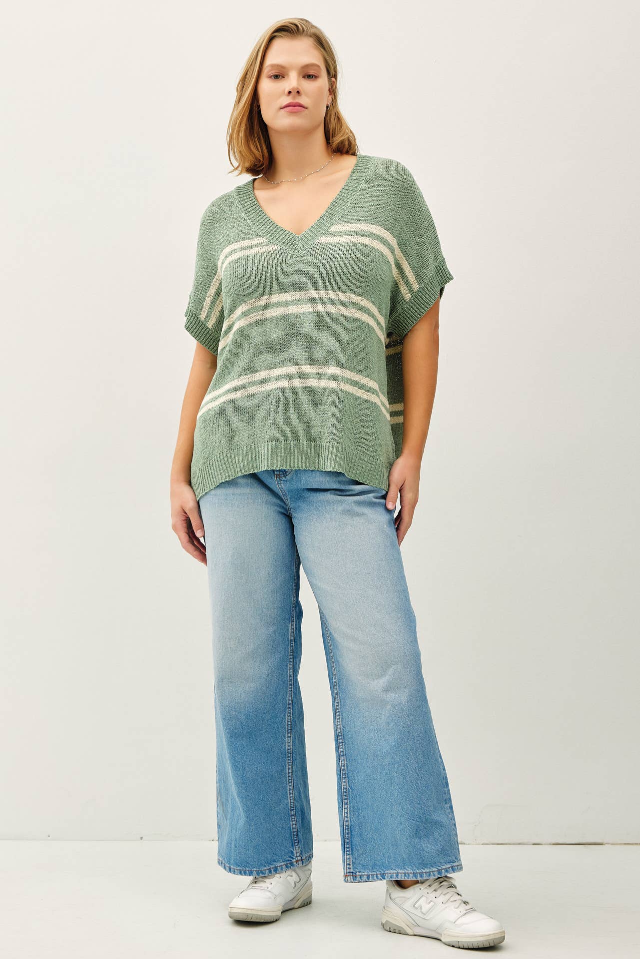 Striped V-Neck Top