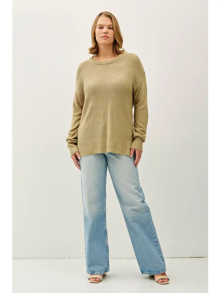 Basic Round Neck Boyfriend Sweater