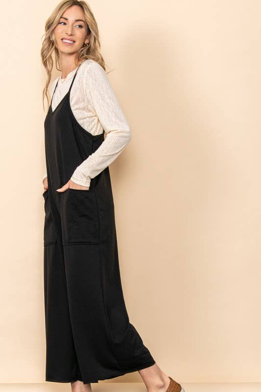 French Terry Front Pocket Overall Jumpsuit