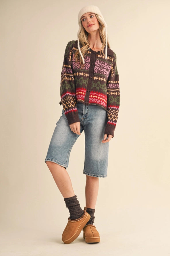 Fair Isle Sweater Cardigan
