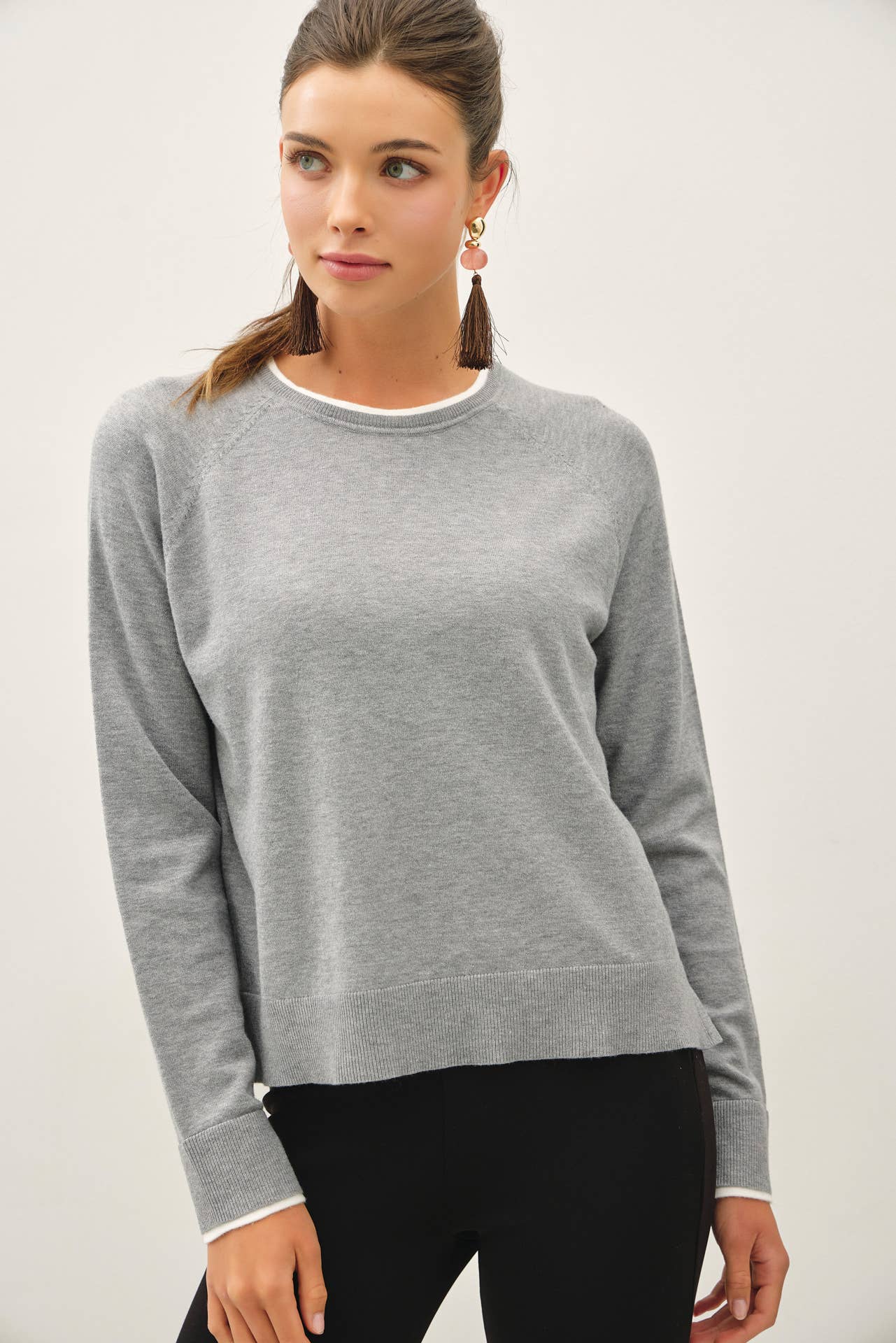 Double Layered Raglan Sweater