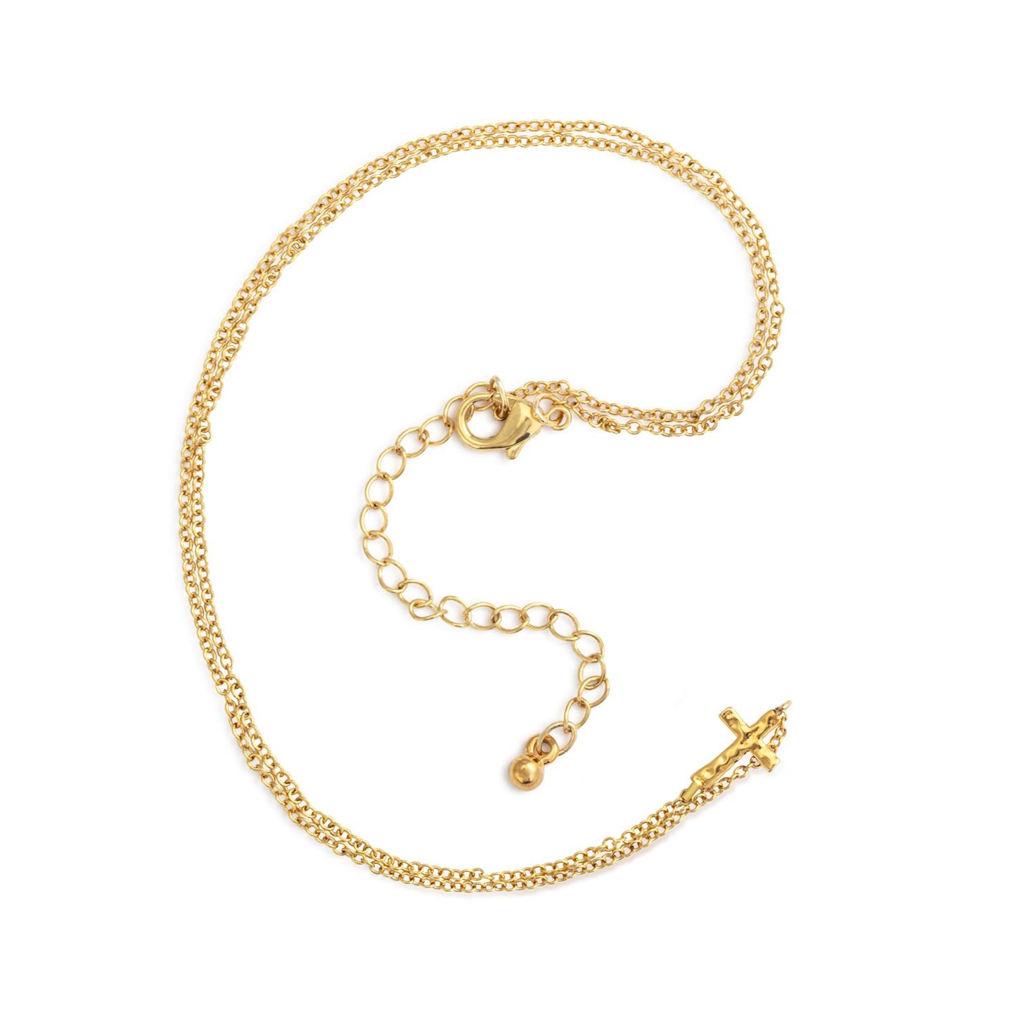 Gold Cross Charm Necklace