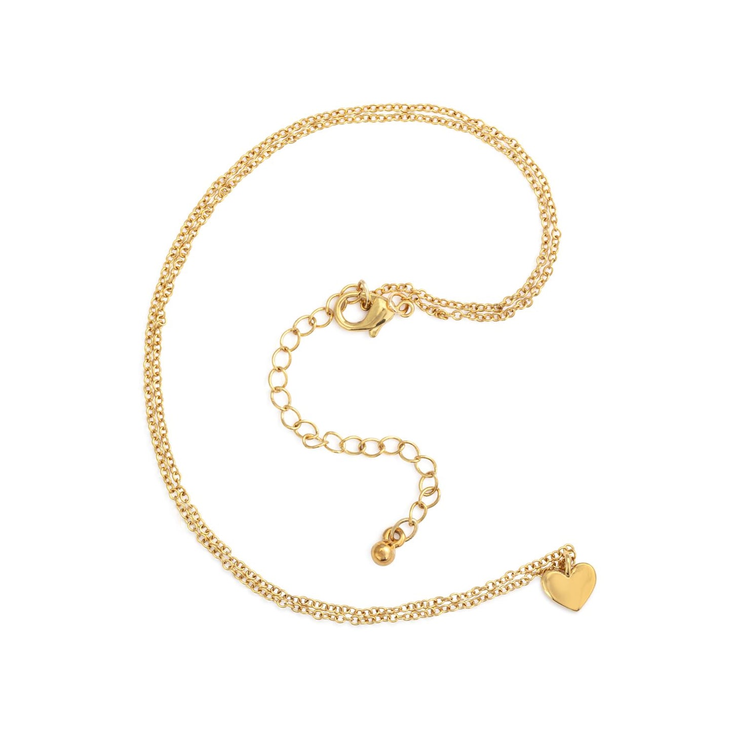 Gold Heart Charm Necklace
