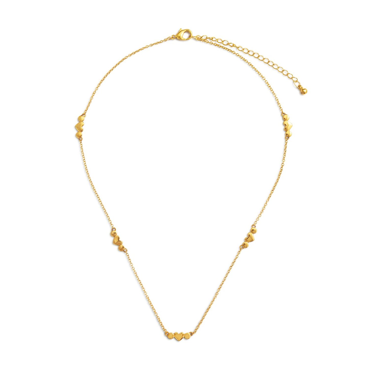 Gold Heart Satellite Chain Necklace