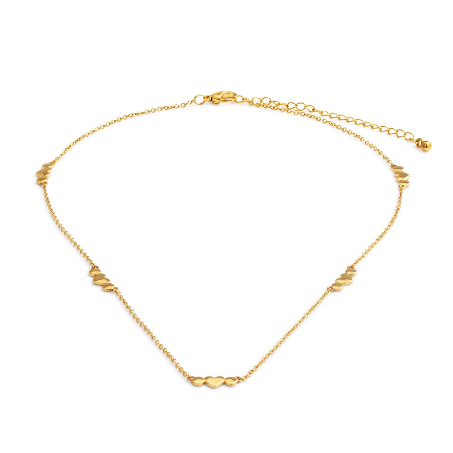 Gold Heart Satellite Chain Necklace