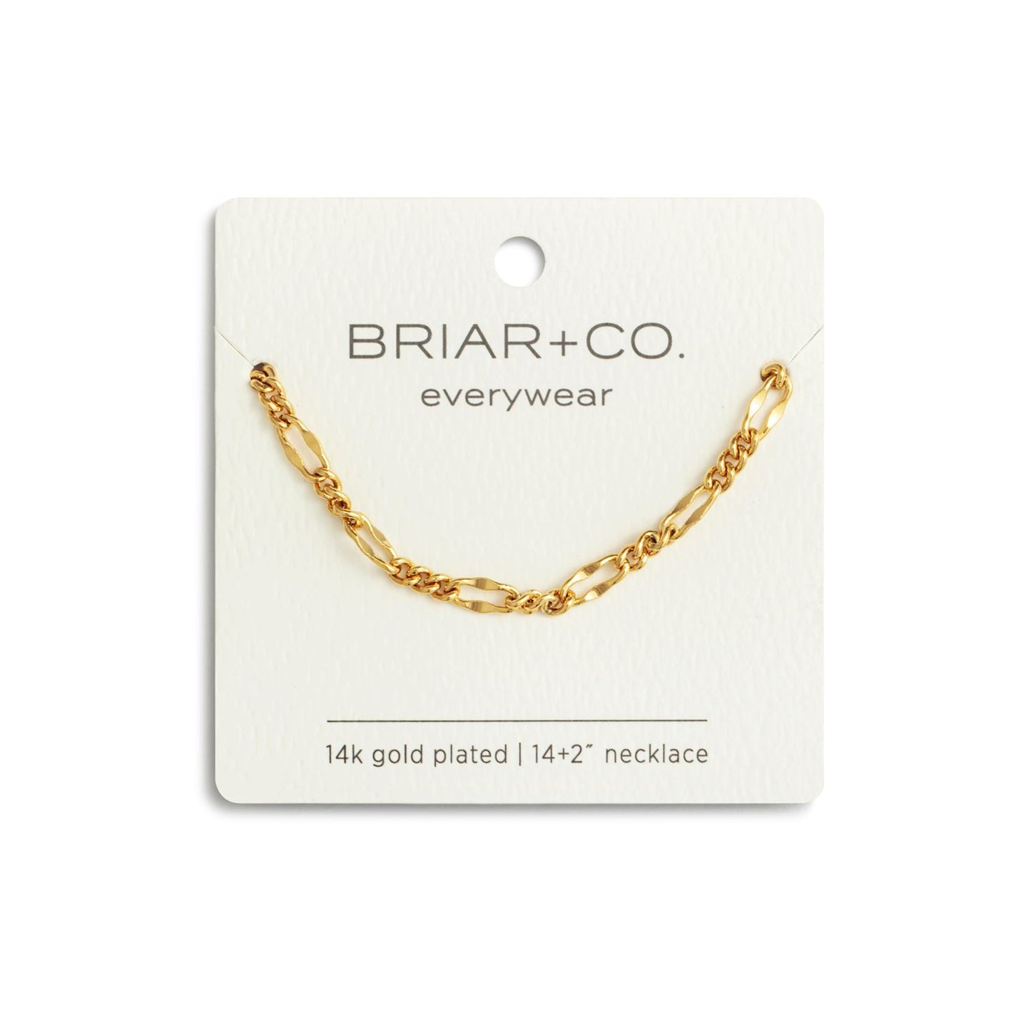Gold Mirror Figaro Chain Necklace
