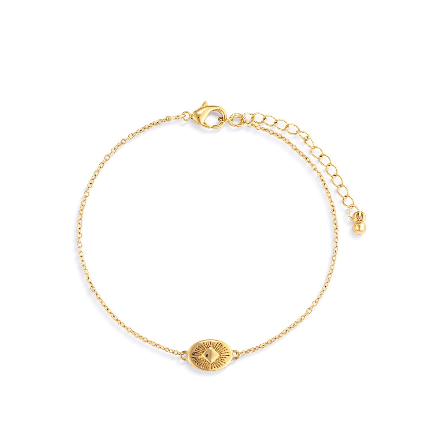 Gold Sunburst Charm Bracelet