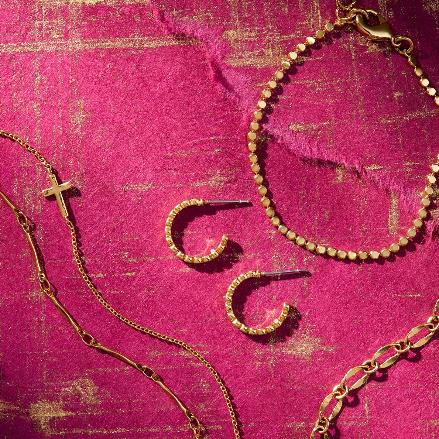 Gold Cross Charm Bracelet