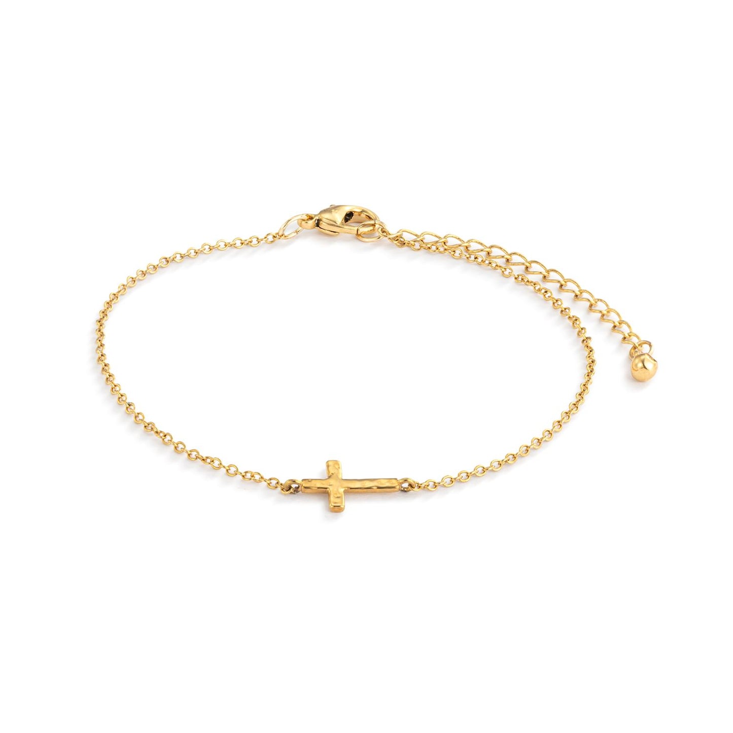 Gold Cross Charm Bracelet