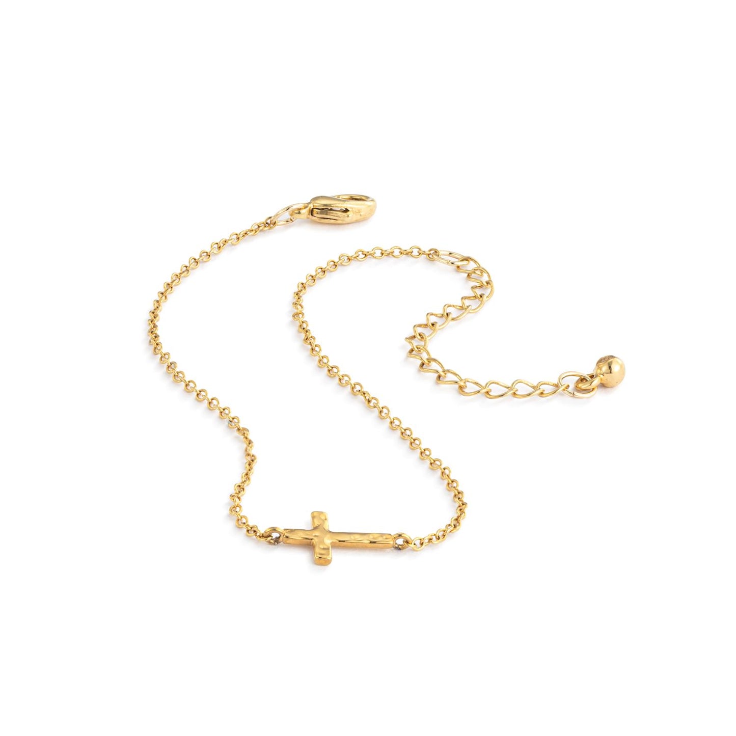 Gold Cross Charm Bracelet