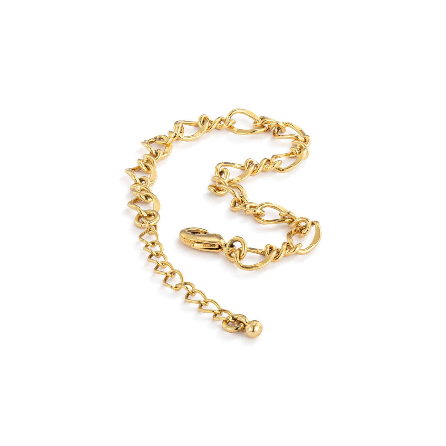 Gold Twisted Oval Chain Bracelet