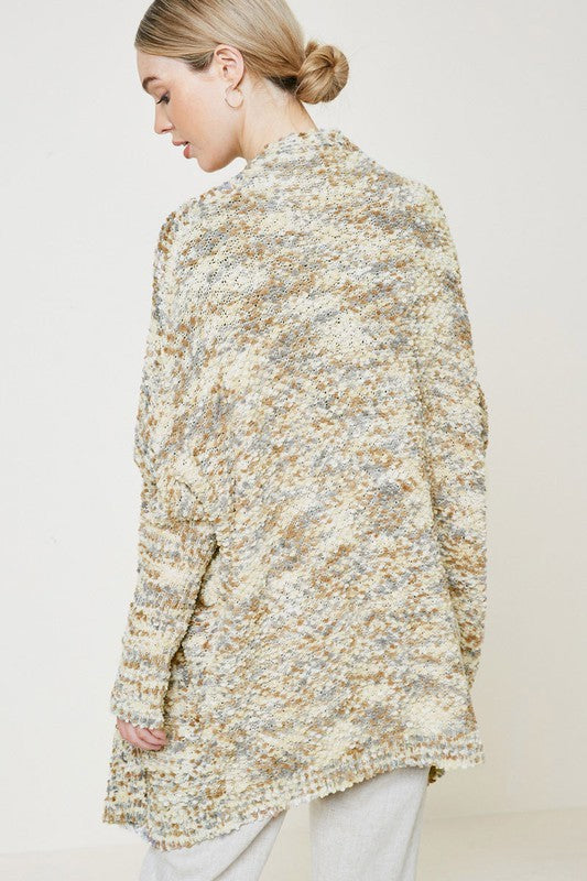 Textured Dolman Sleeve Cardigan Sweater