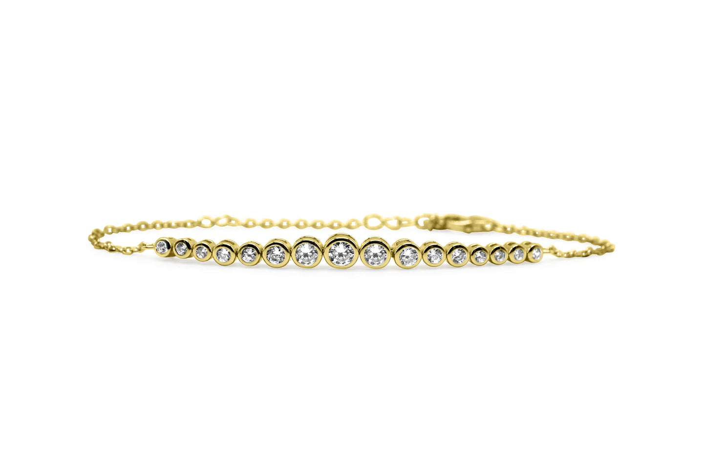 Graduated Bezel Solitaire Tennis Bracelet