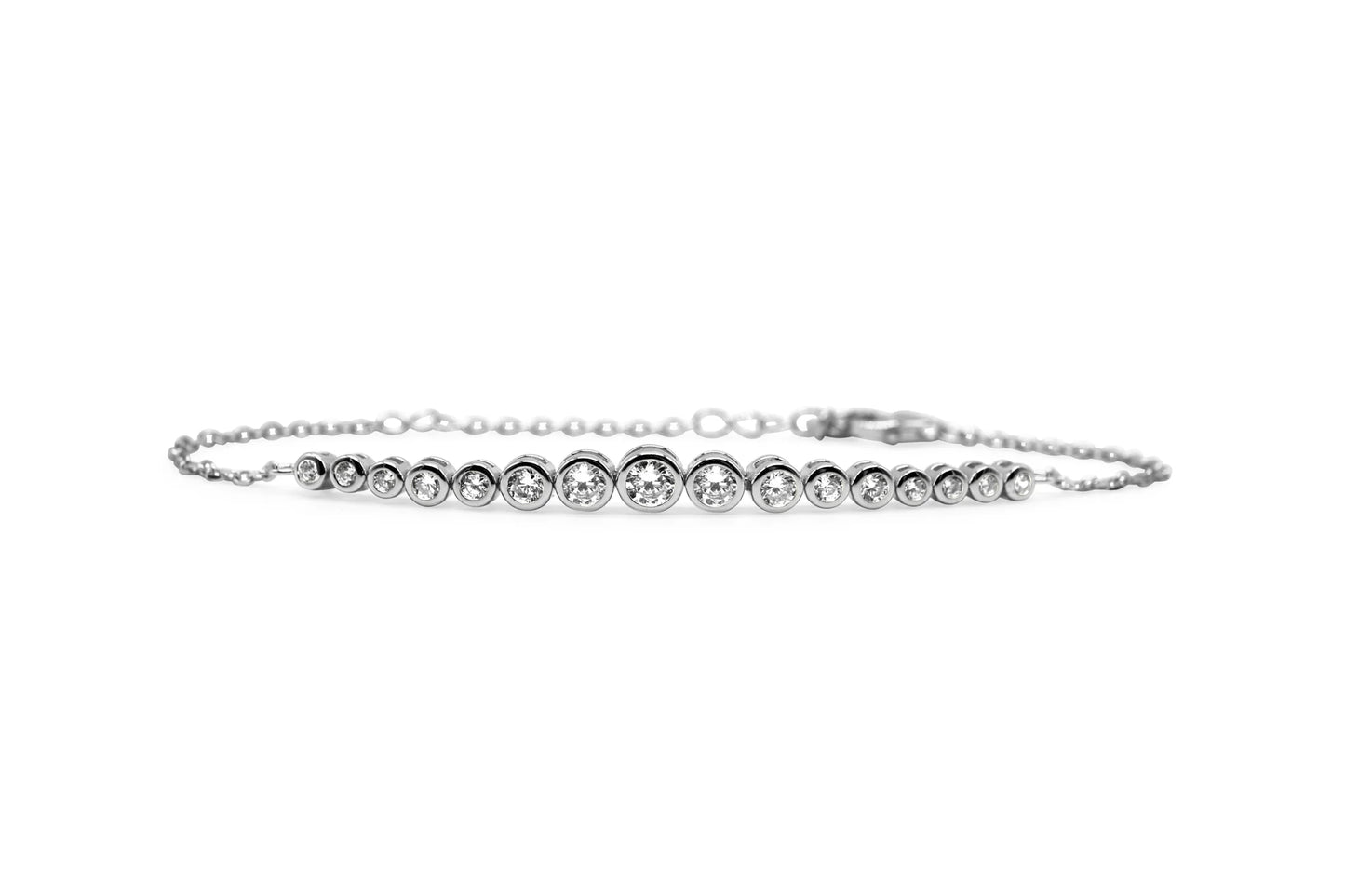 Graduated Bezel Solitaire Tennis Bracelet