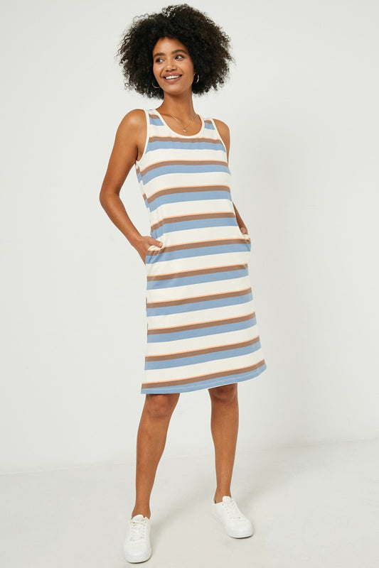 Striped French Terry Tank Dress