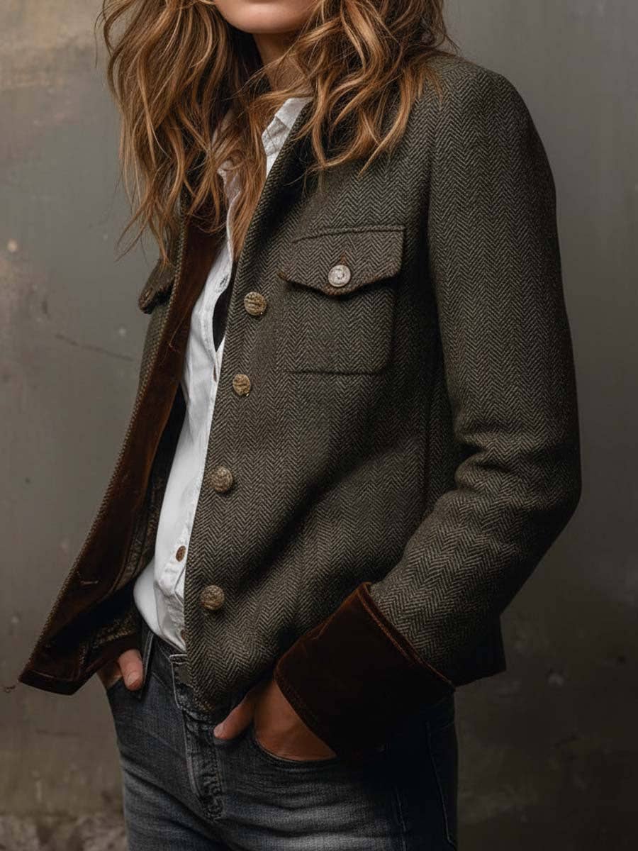 Herringbone Tweed Blazer