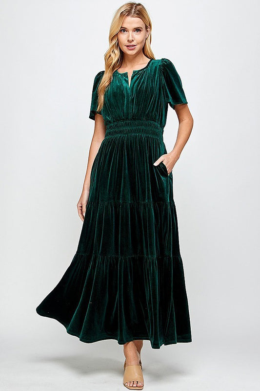 Velvet Tiered Dress