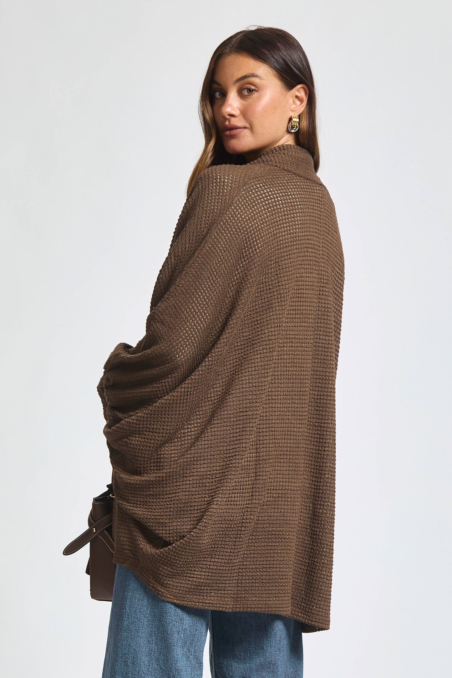 Crochet Knit Batwing Cardigan