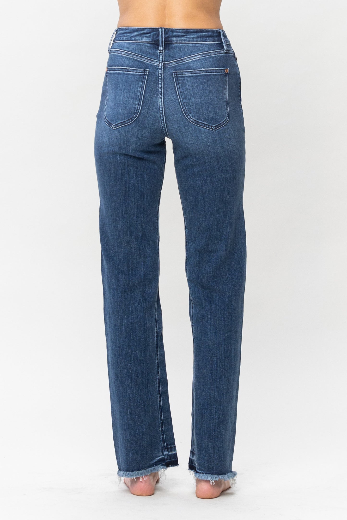 High Waist | Straight | Inseam Detail & Release Hem Jeans