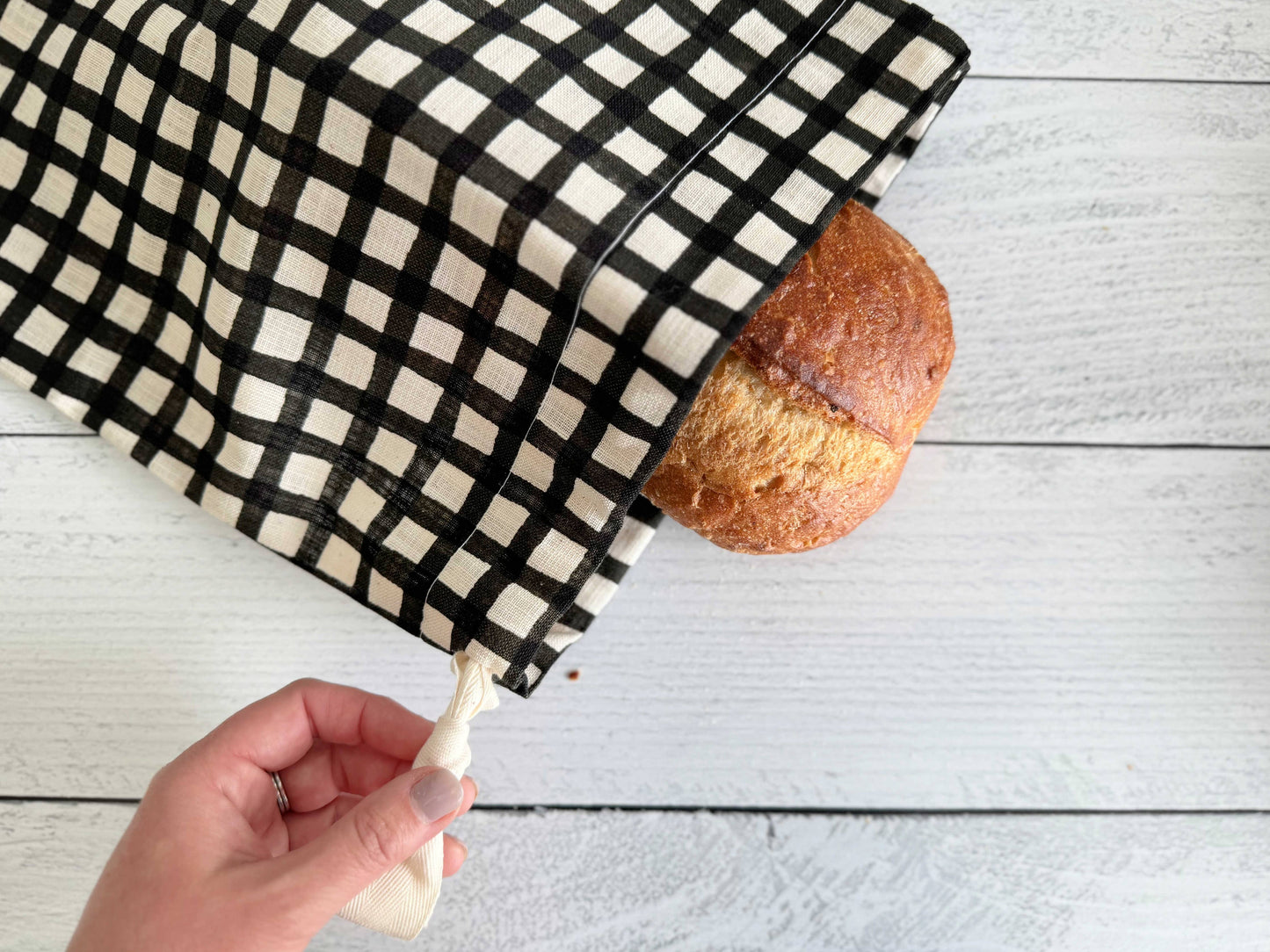 Bread Bag 2 Pack | Black Grid