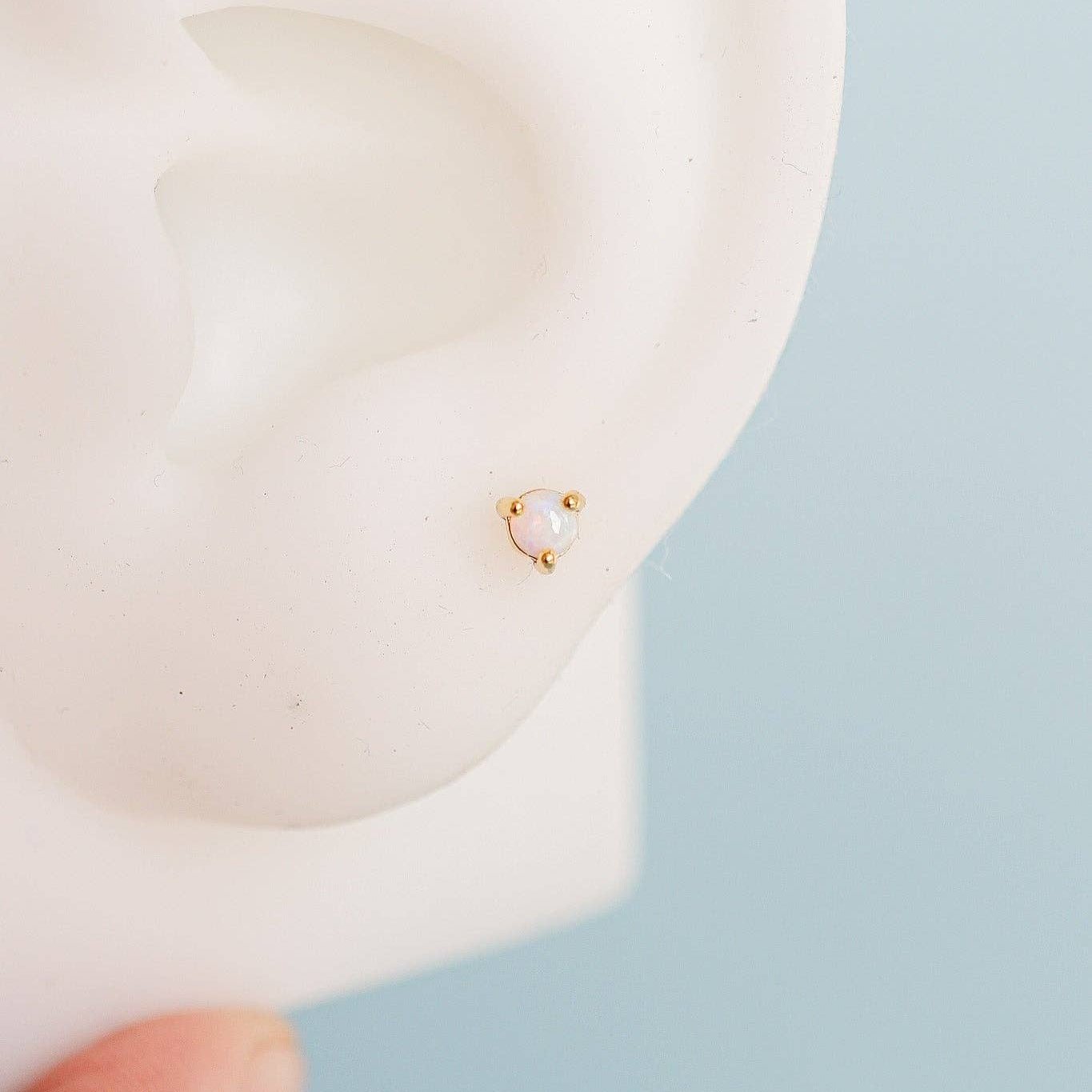 Opal Gem Flat Back Stud