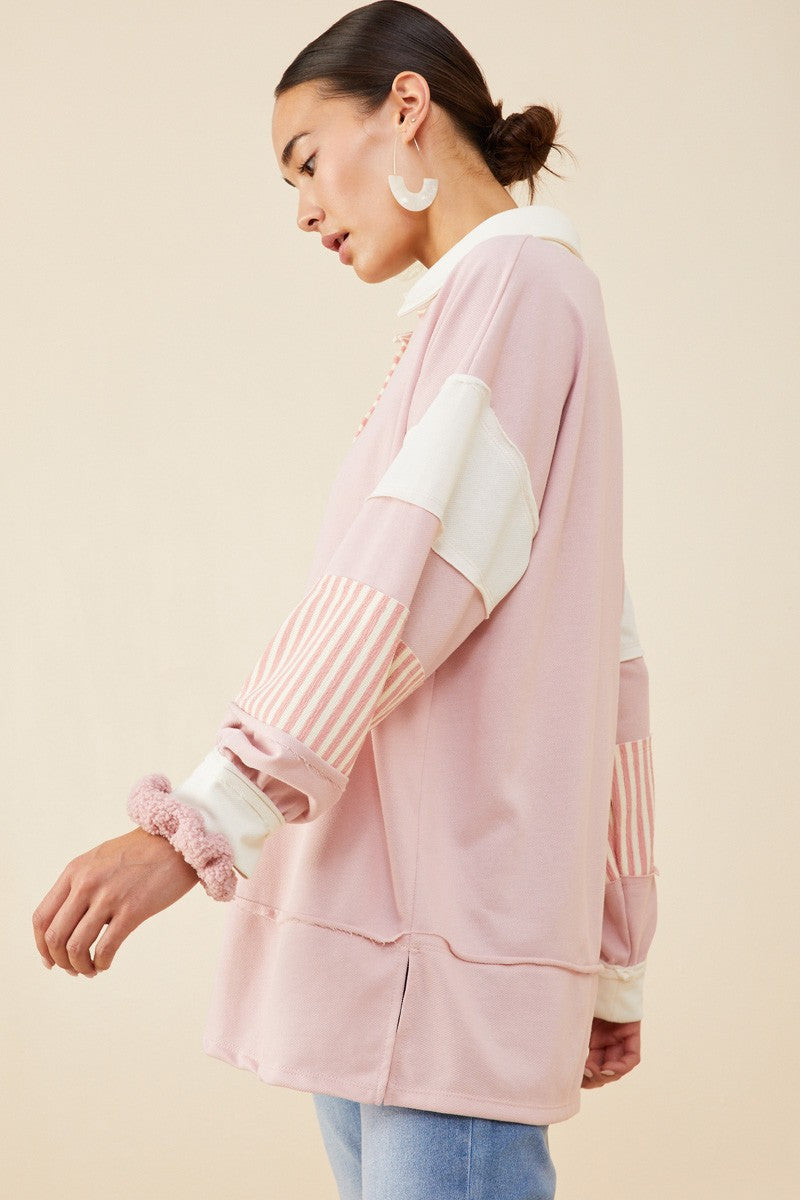 Blocked Knit Rugby Shirt