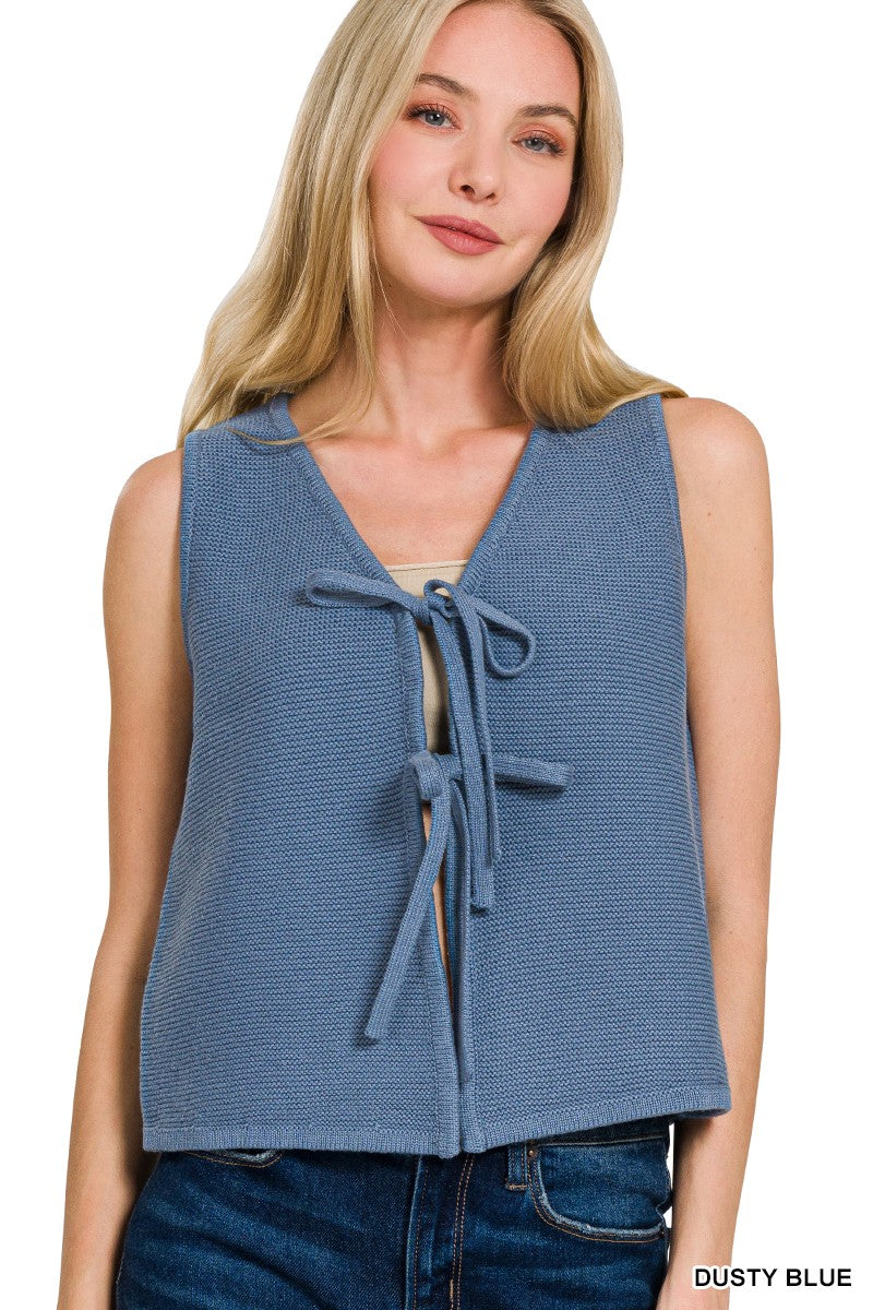 Tie Front Sweater Vest