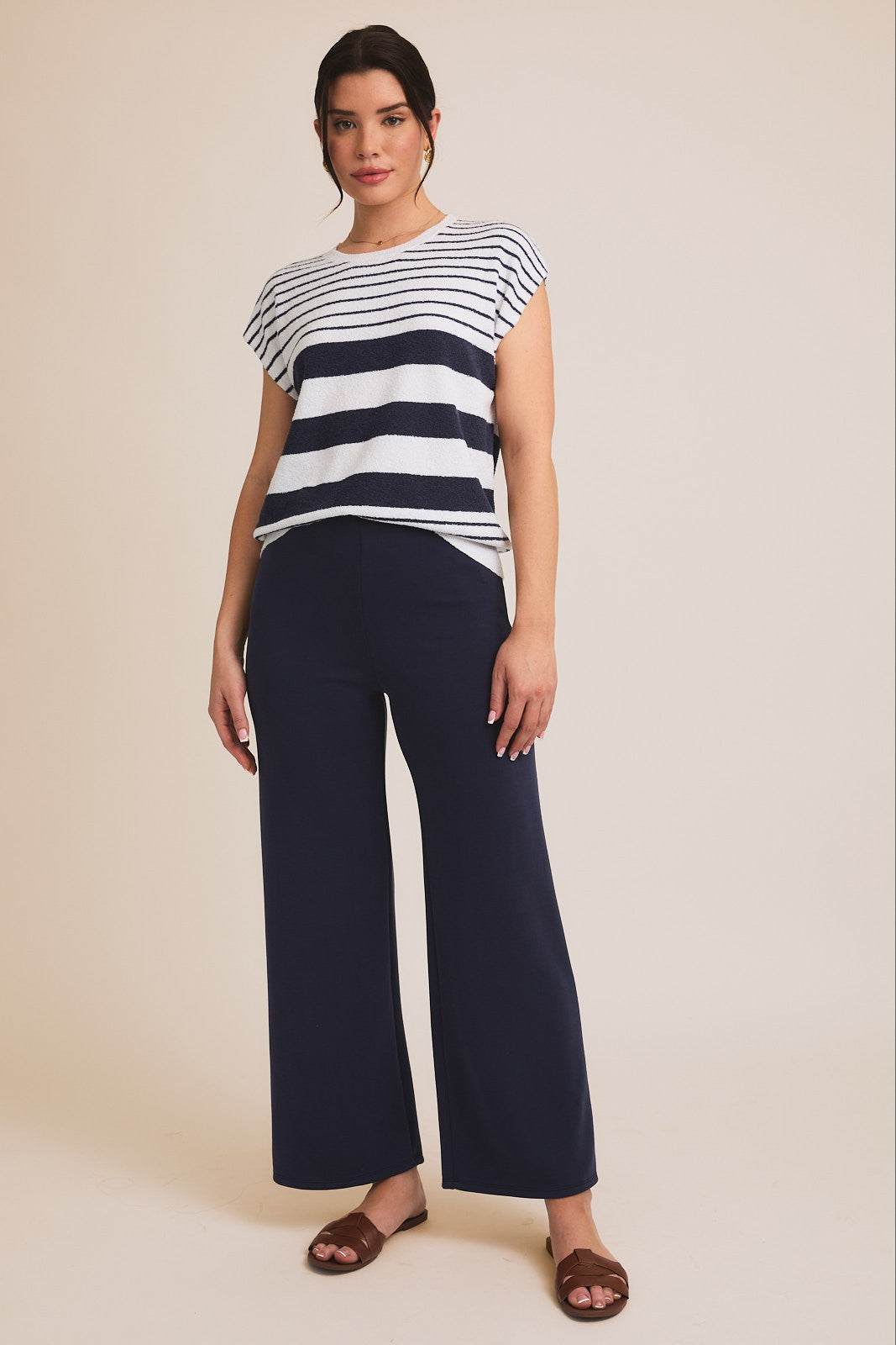 Sleeveless Navy Striped Sweater