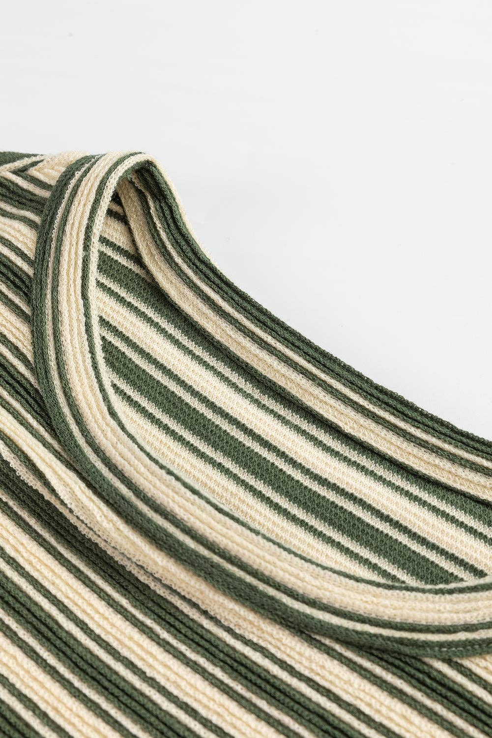 Textured Stripe Crewneck Top