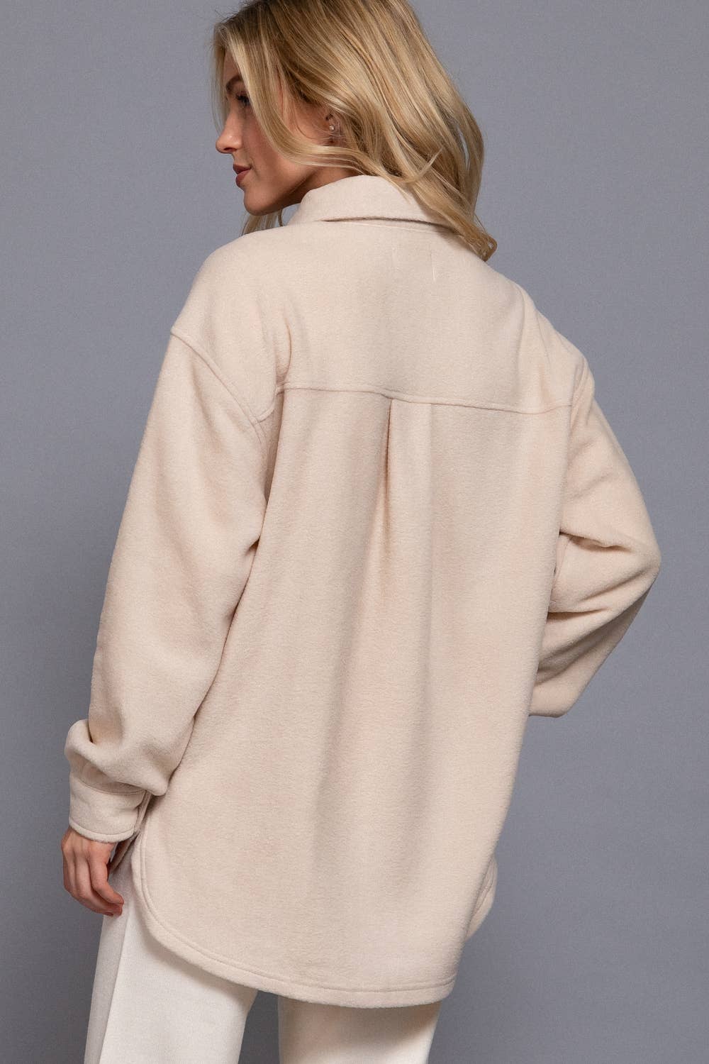 Cream Fleece Shacket