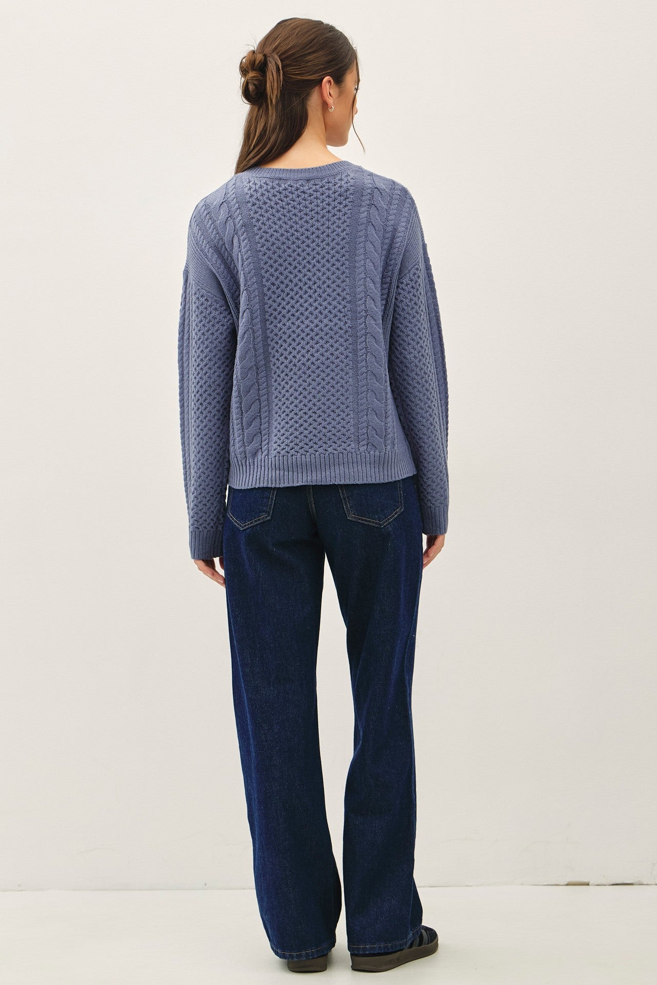 Classic Cable Knit Crewneck Sweater