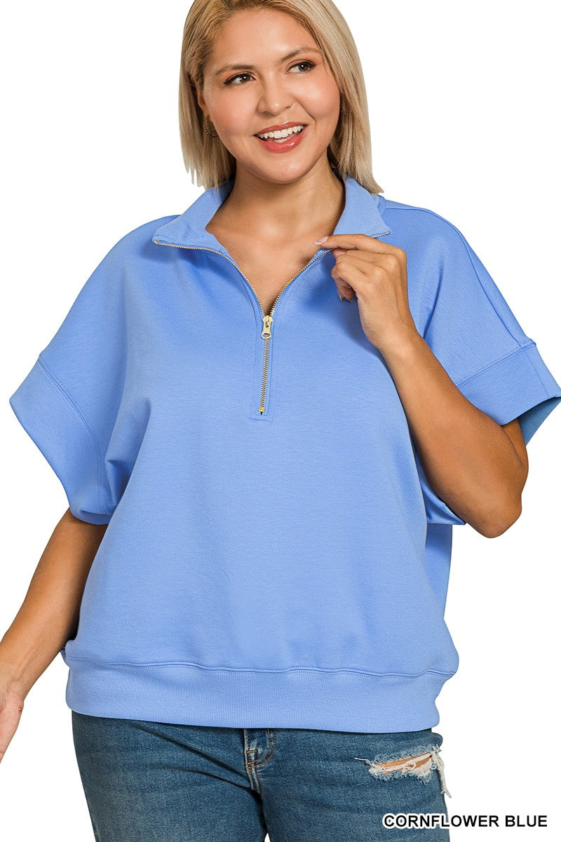 Scuba Knit Quarter Zip Pullover