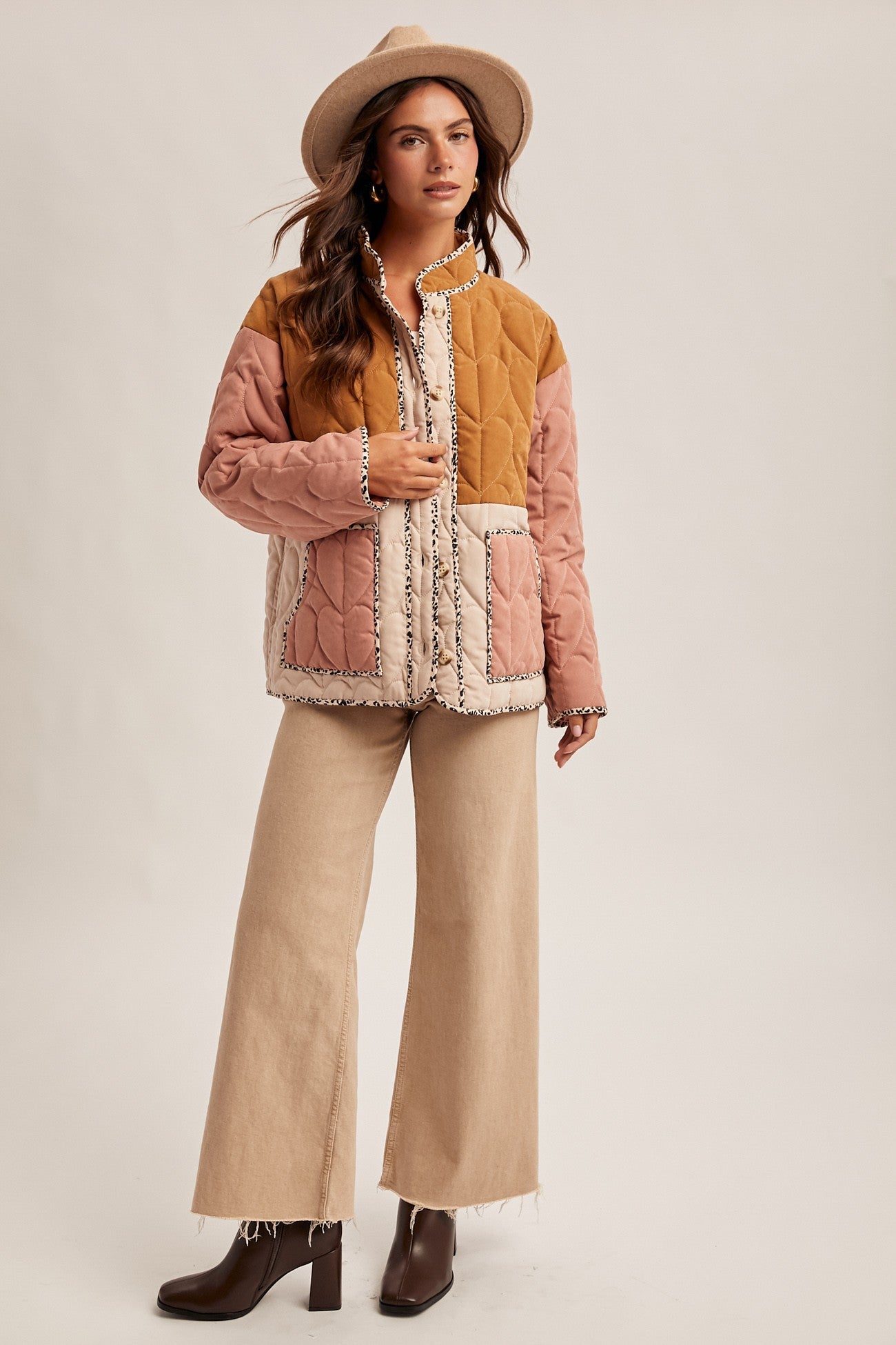 Color Block Quilted Jacket