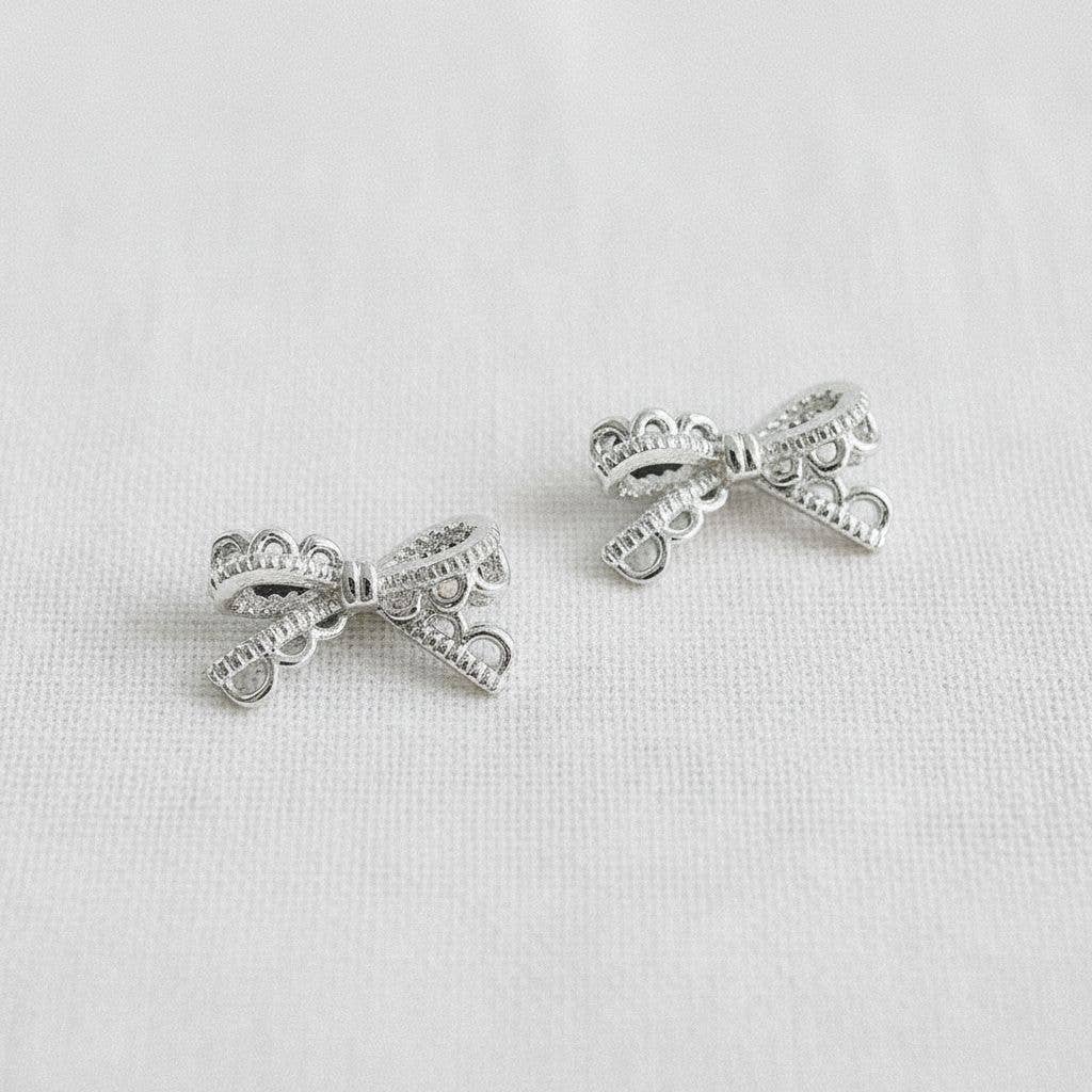 Lace Bow Stud Earrings