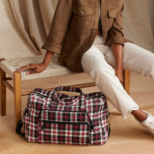 Weekender Travel Bag  |  Fireplace Plaid