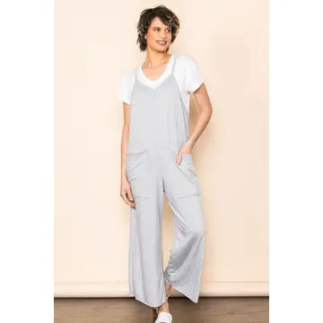 French Terry Front Pocket Overall Jumpsuit