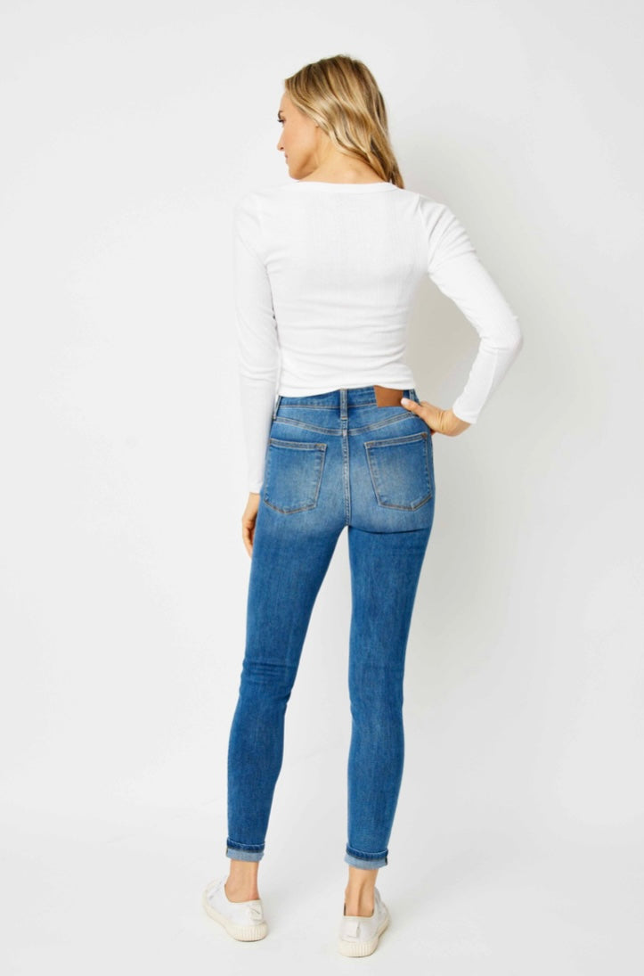 High Waist | Skinny | Cuffed Hem Jeans