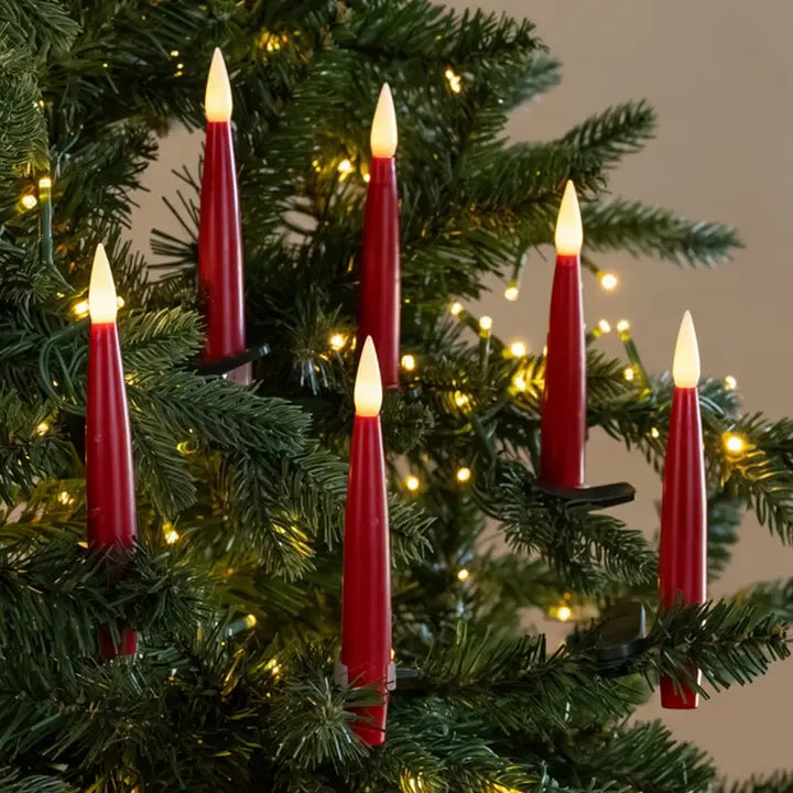 Set/ 6 Red Clip On Led Candles | Red