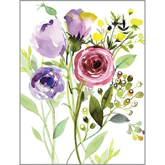 Blank Card | Purple Roses & Berries