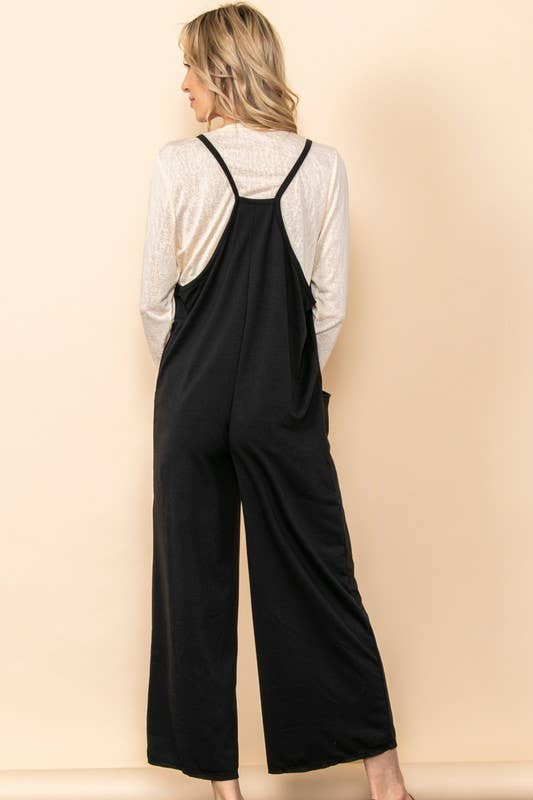 French Terry Front Pocket Overall Jumpsuit