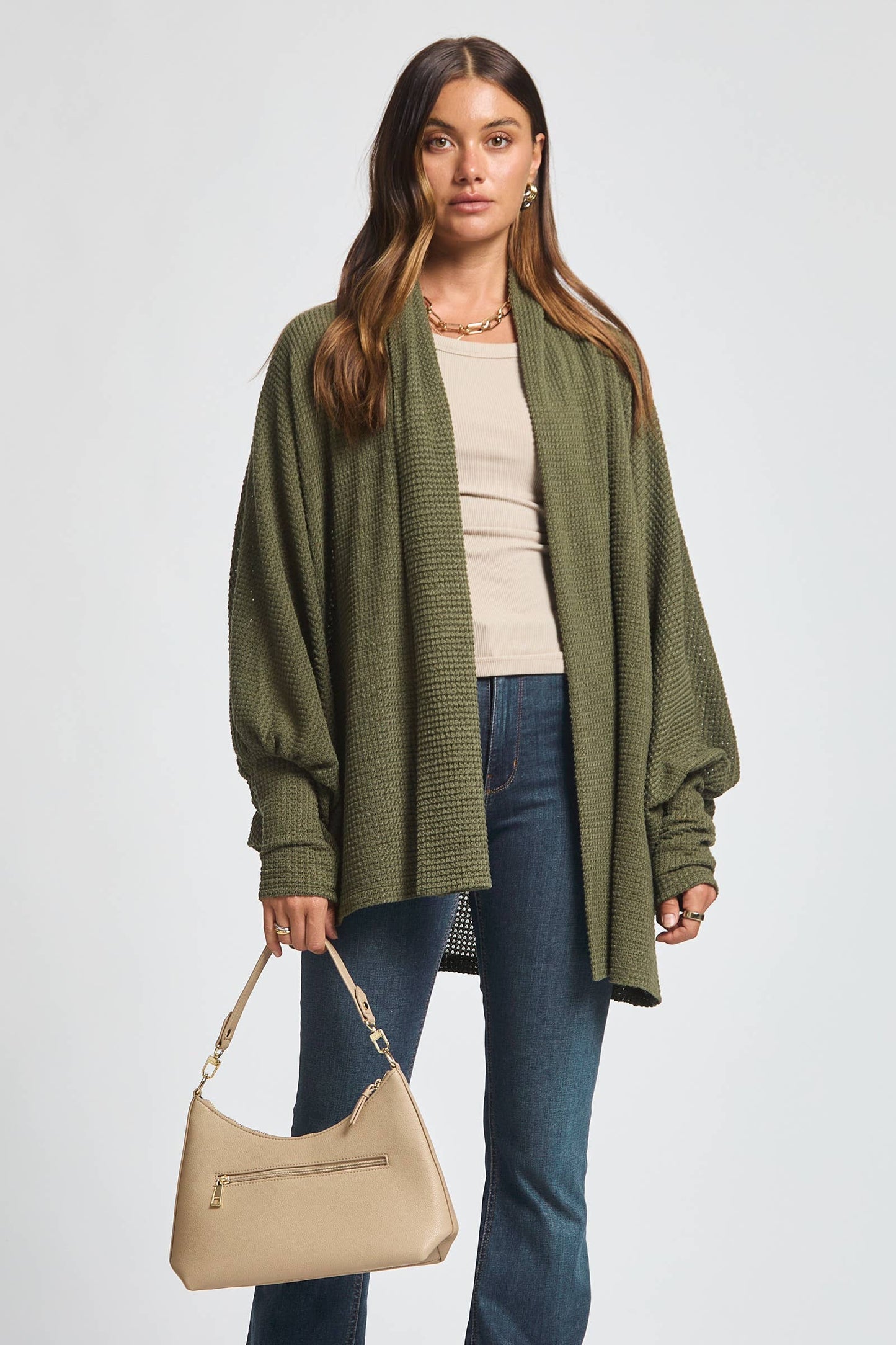 Crochet Knit Batwing Cardigan