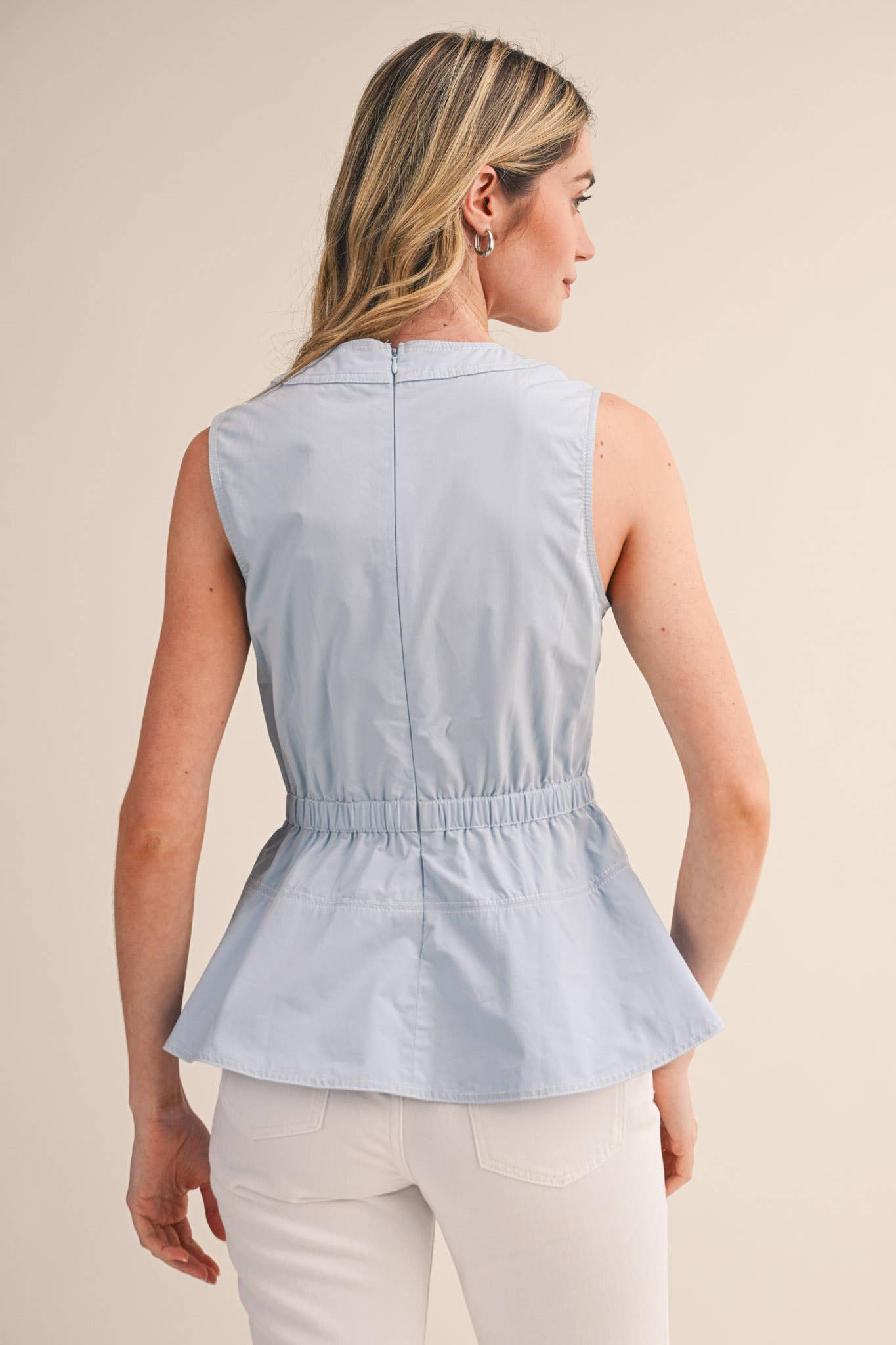 Peplum Belted Top