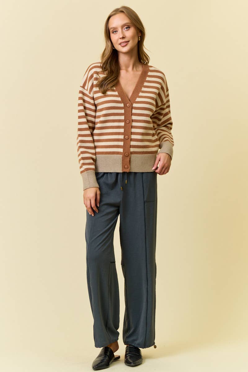 Button down Stripe Cardigan