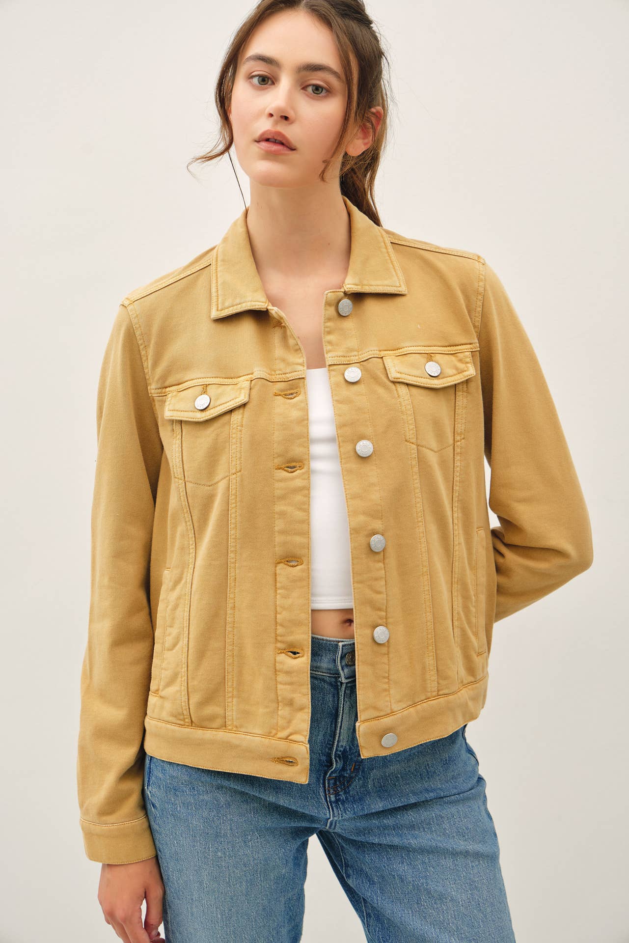 Garment-Dye Cotton Trucker Jacket