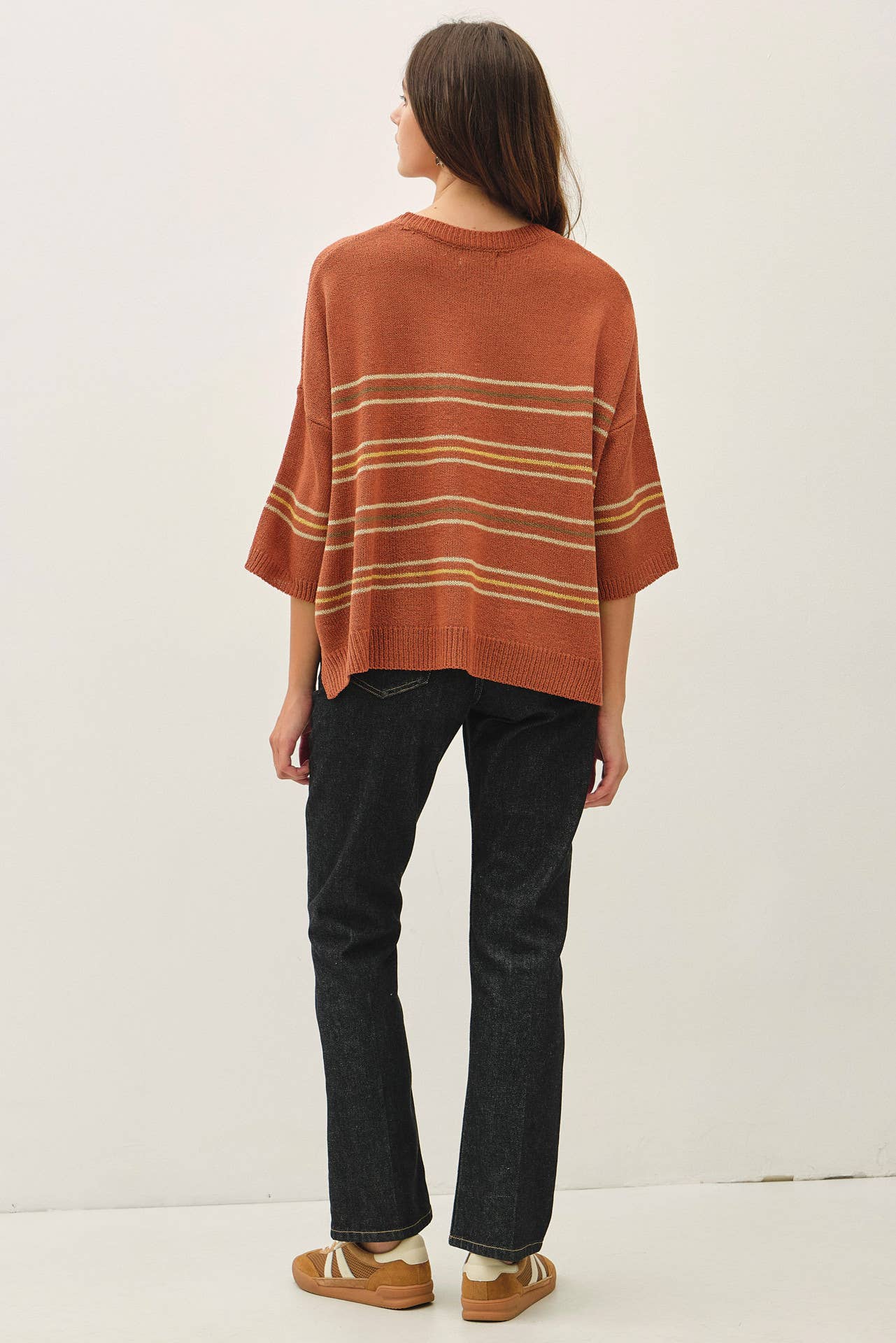 Oversized Drop Shoulder Sweater | Rust