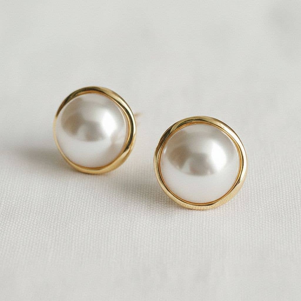Chunky Pearl Stud Earrings