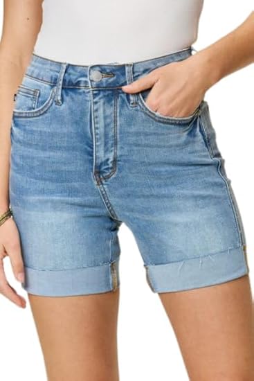 High Waist | Tummy Control Cool Denim Shorts