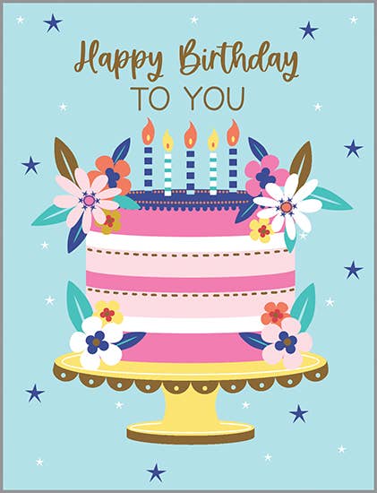 Birthday Card | Flower Cake