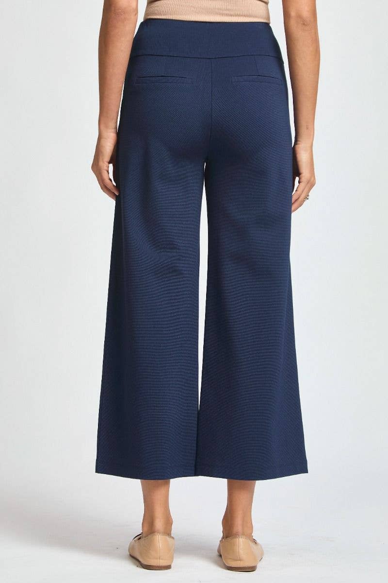 High Waisted Magic Wide Crop Pants | Navy