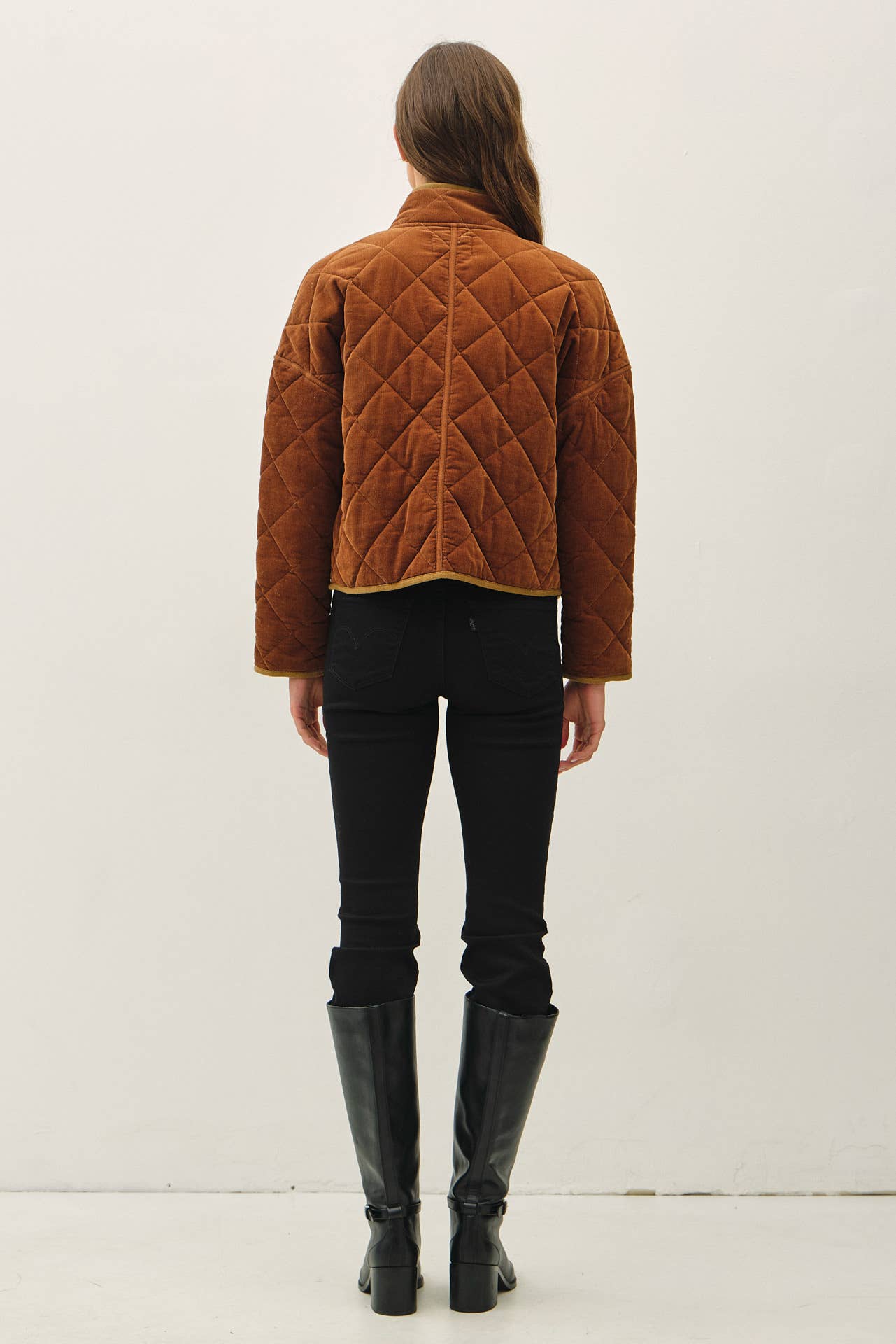 Corduroy Quilting Cropped Jacket